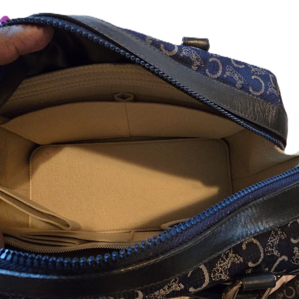 Celine Navy Boston Bag/Handbag ~ Vintage ~ made in Italy - Picture 7 of 11